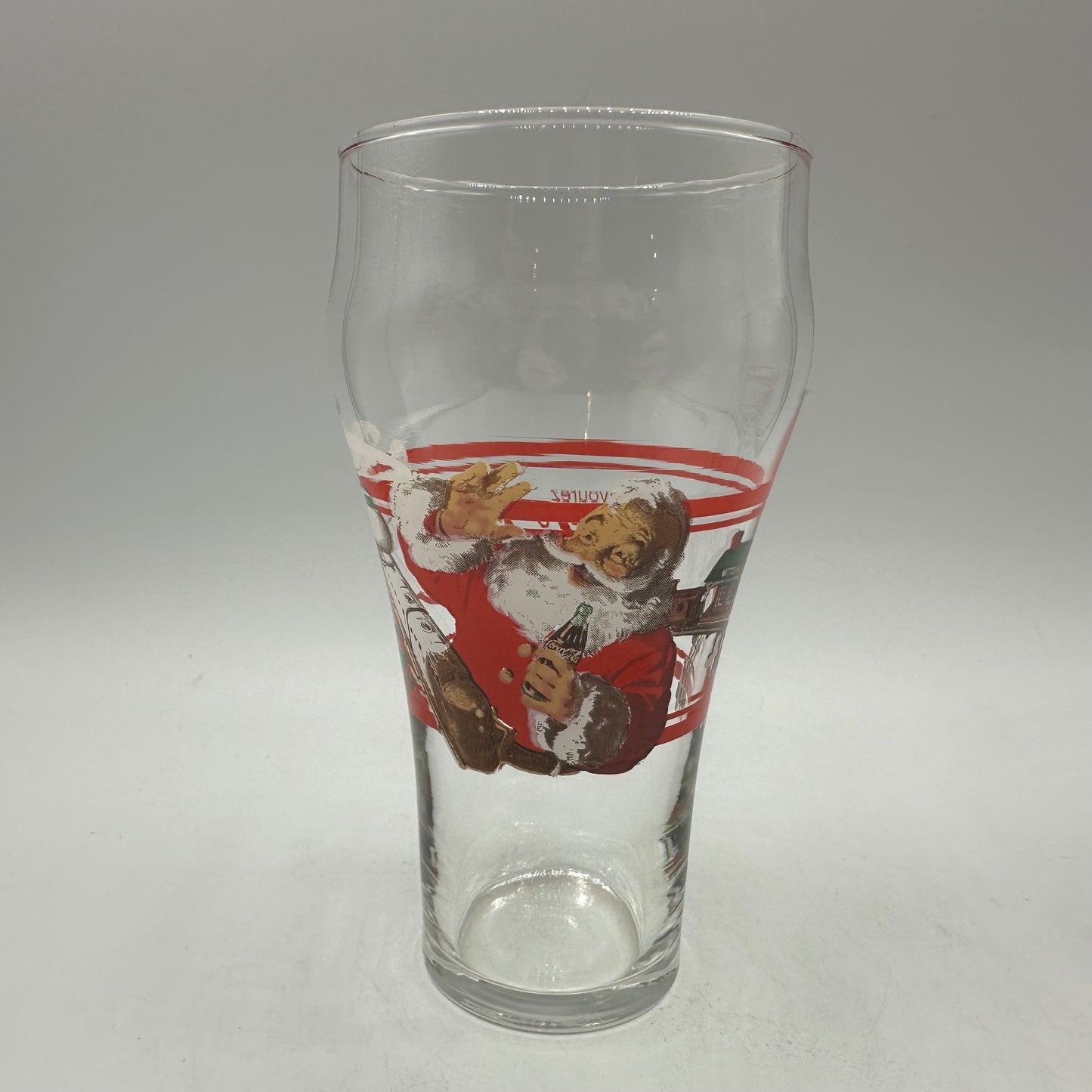 Santa Coca Cola 16oz Glass Classic Bell Shape, Set of 2 (Savourez)