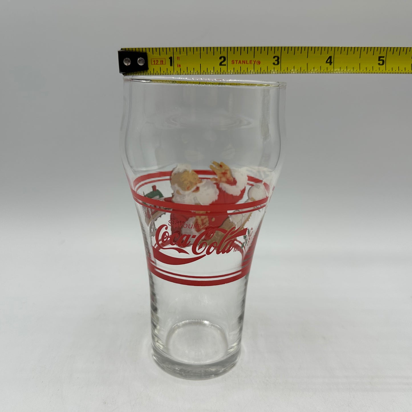 Santa Coca Cola 16oz Glass Classic Bell Shape, Set of 2 (Savourez)