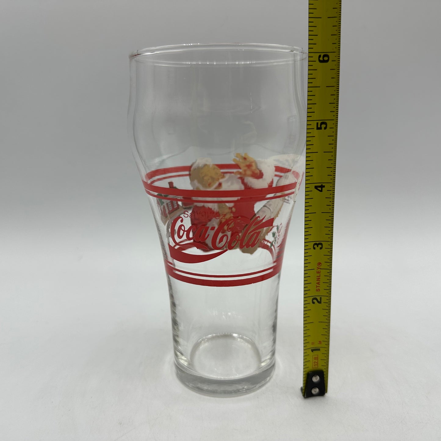 Santa Coca Cola 16oz Glass Classic Bell Shape, Set of 2 (Savourez)