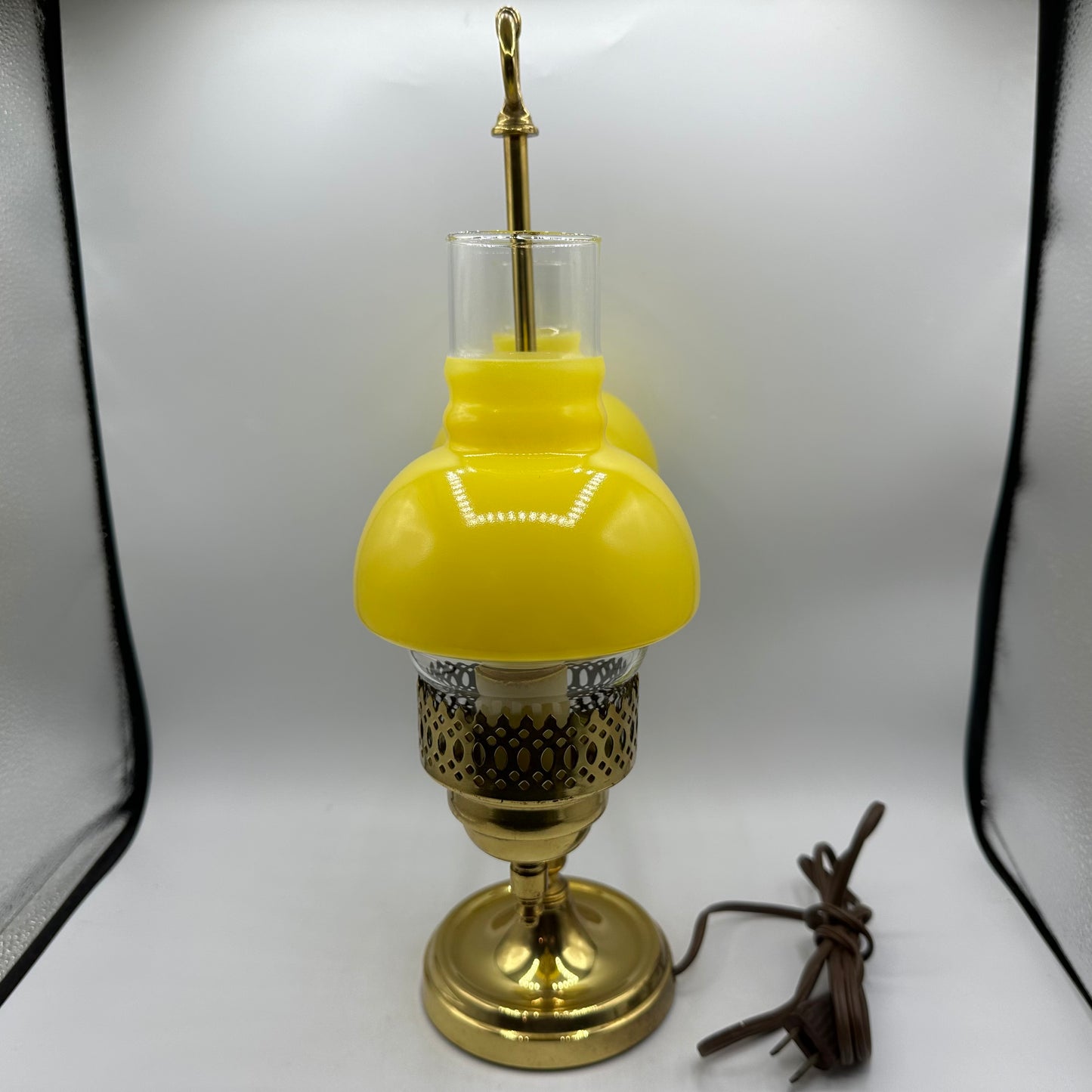 Double Arm Student Lamp, Yellow Shades