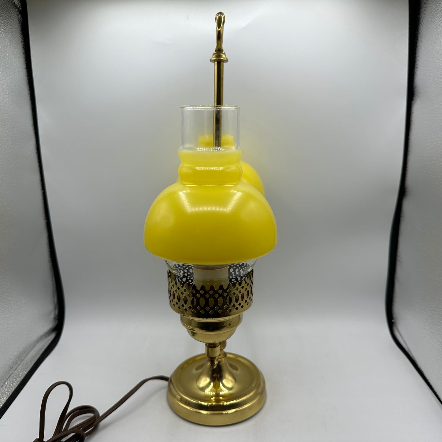 Double Arm Student Lamp, Yellow Shades