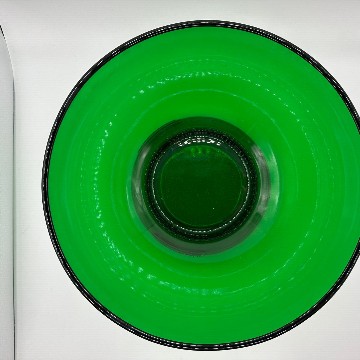 Anchor Hocking Forest Green Punch Bowl Set W/12 Cups and Base