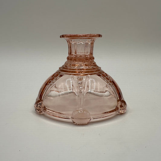 Anchor Hocking Glass Oyster & Pearl Candlestick Holder, Pink