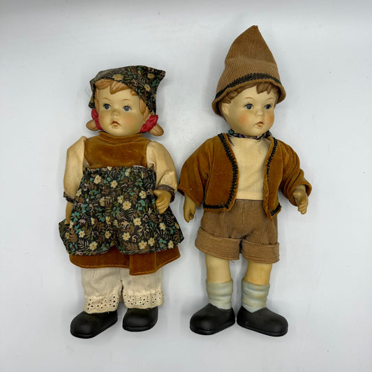 Vintage Goebel Oumlet Hansel Gretel Bisque Porcelain Dolls Hummel Type