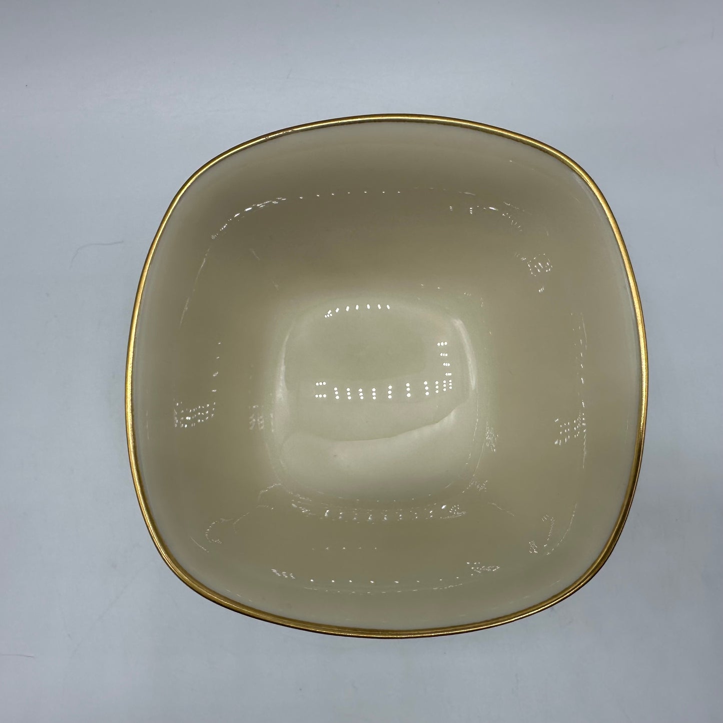 Lenox Special Ivory Square Bowl with Gold Trim