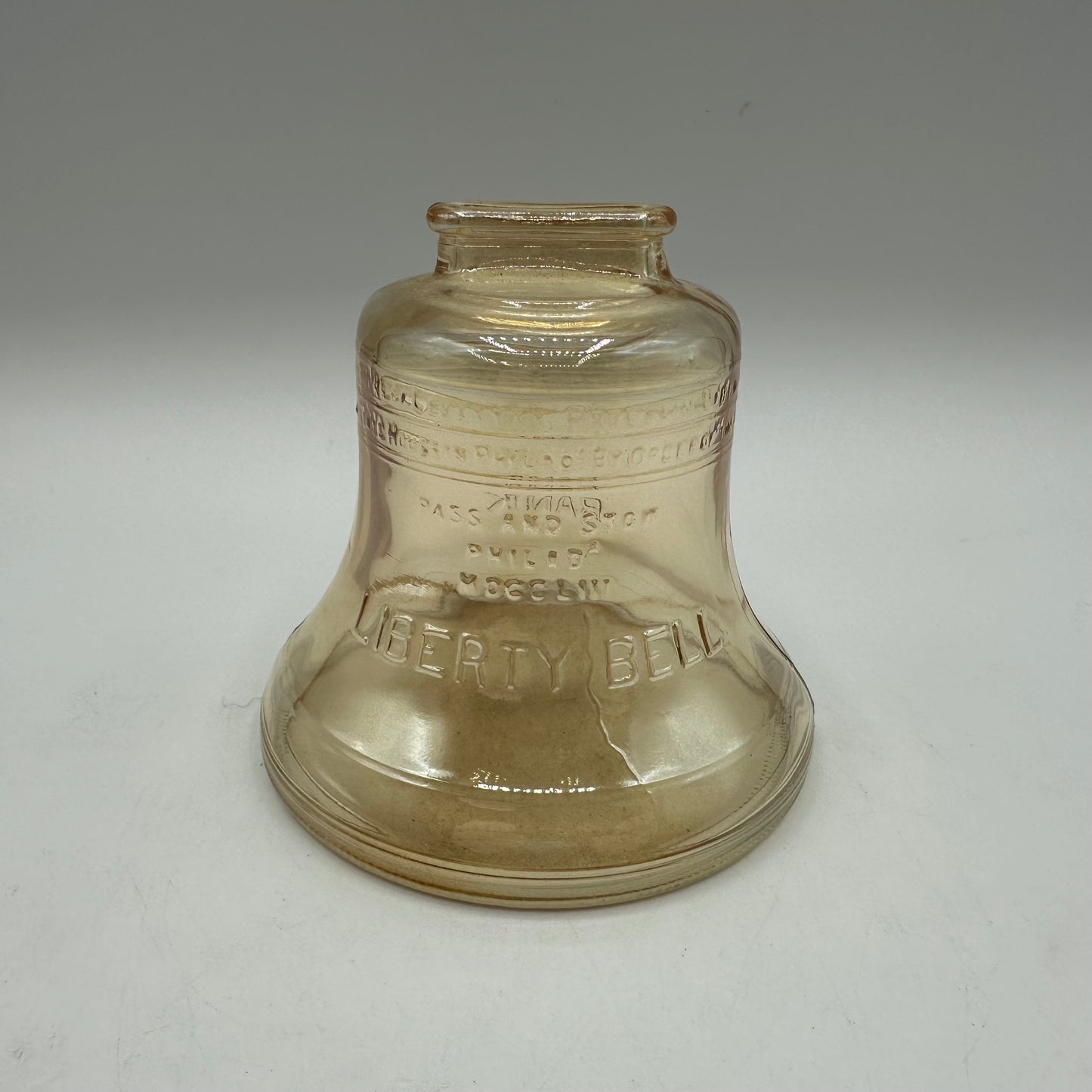 1976 Bicentenial Liberty Bell Carnival Glass Coin Bank