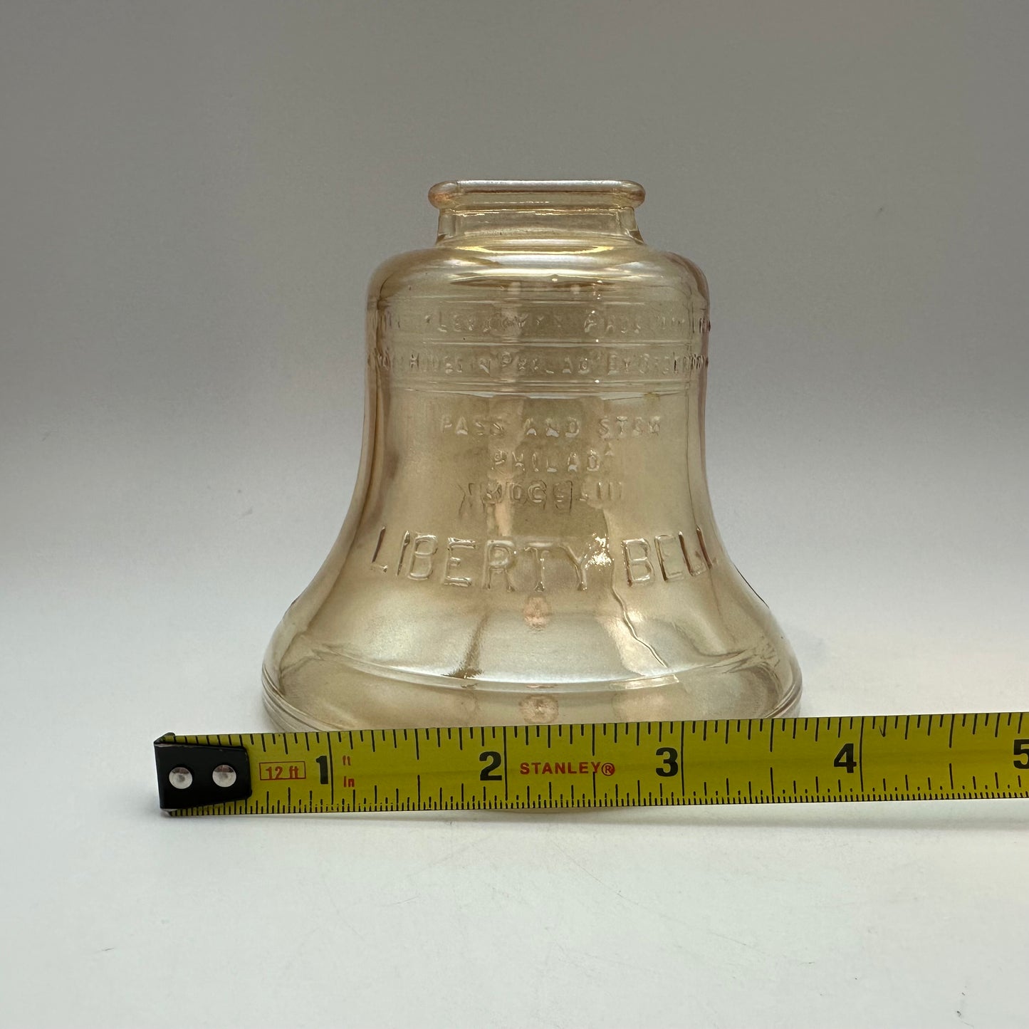 1976 Bicentenial Liberty Bell Carnival Glass Coin Bank