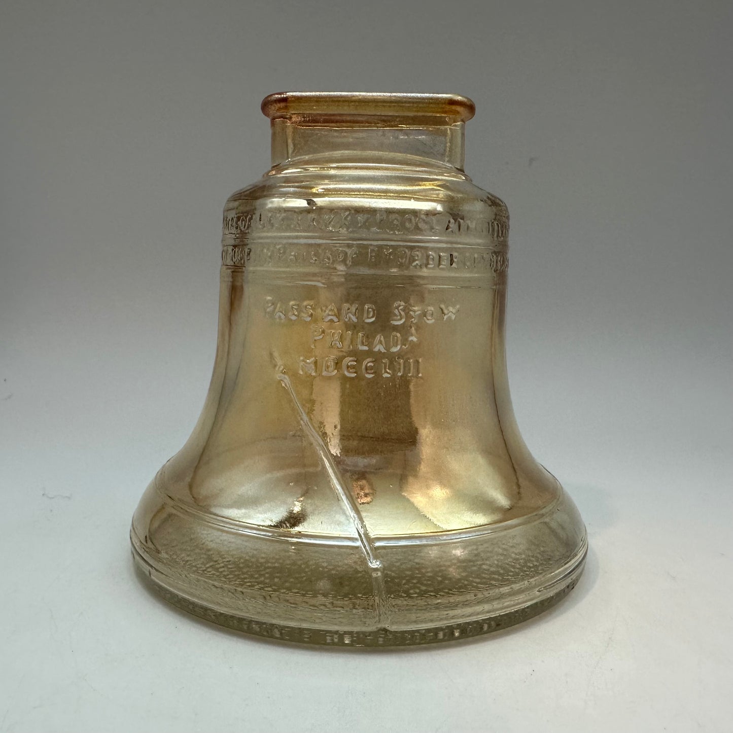 1976 Bicentennial Liberty Bell Carnival Glass Coin Bank