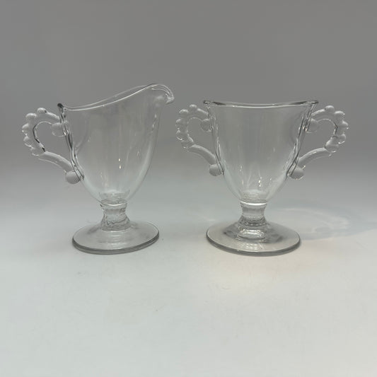 Imperial Glass Candlewick Sugar Bowl and Creamer