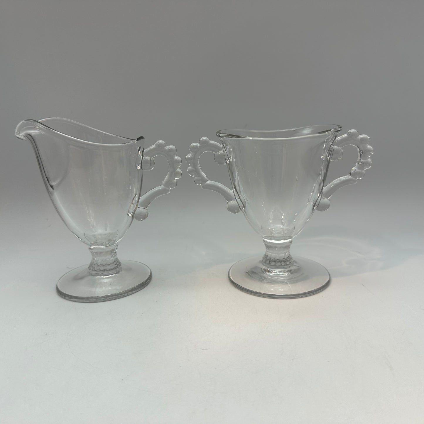 Imperial Glass Candlewick Sugar Bowl and Creamer