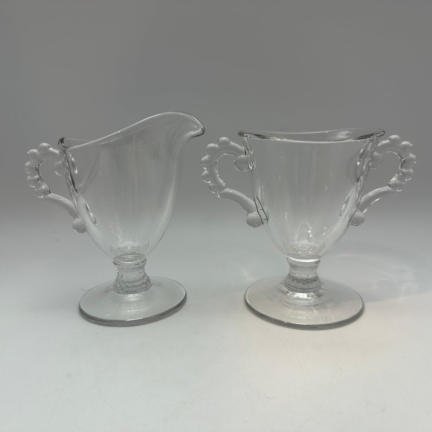 Imperial Glass Candlewick Sugar Bowl and Creamer