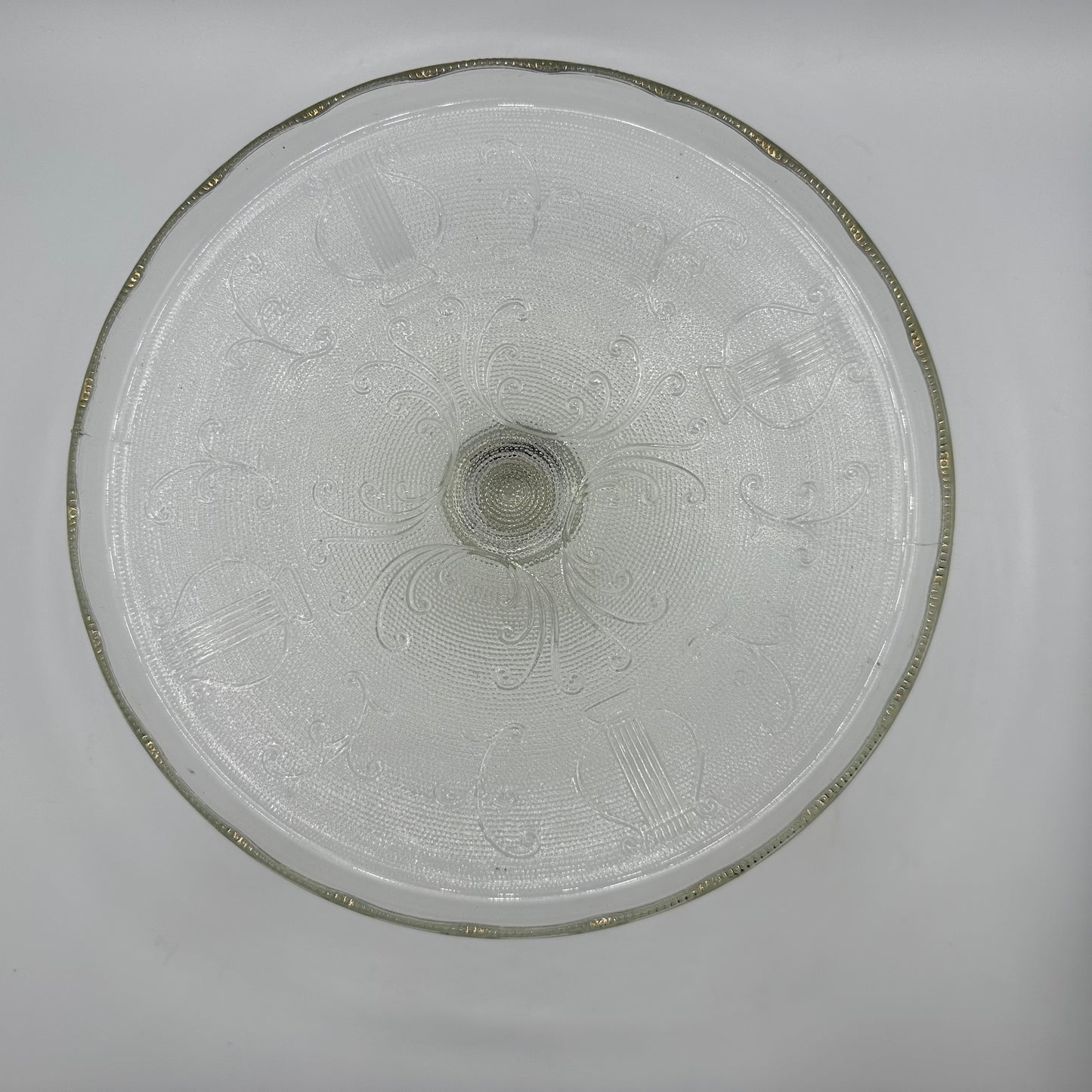 Jeannette Glass Harp Cake Stand 10"