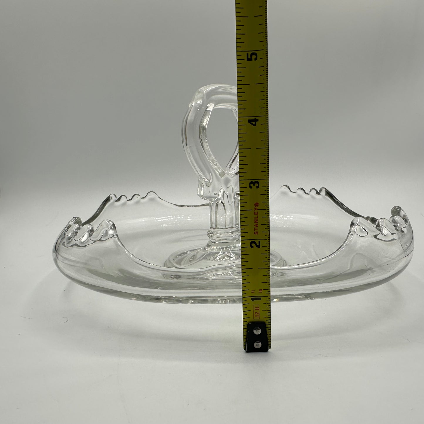 Glass Tidbit Tray with Curved Edges