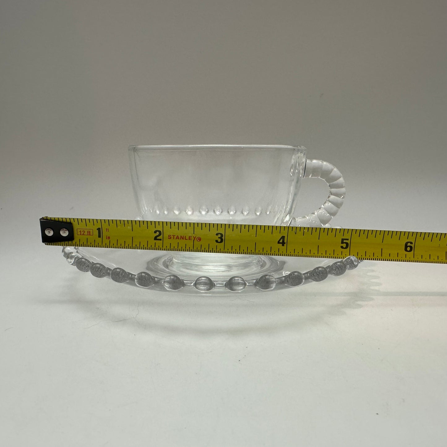 Imperial Glass Candlewick Cup, Saucers (2), and Salad Plate Lot