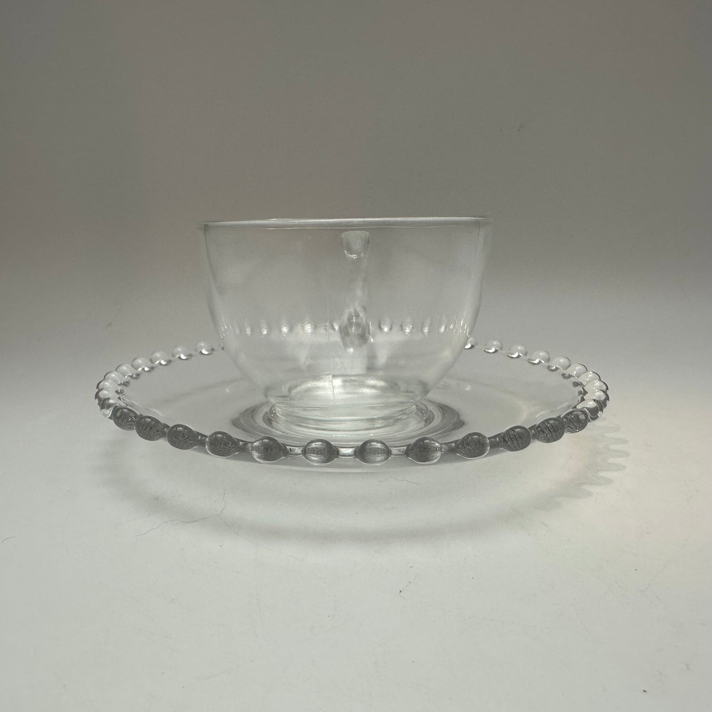 Imperial Glass Candlewick Cup, Saucers (2), and Salad Plate Lot