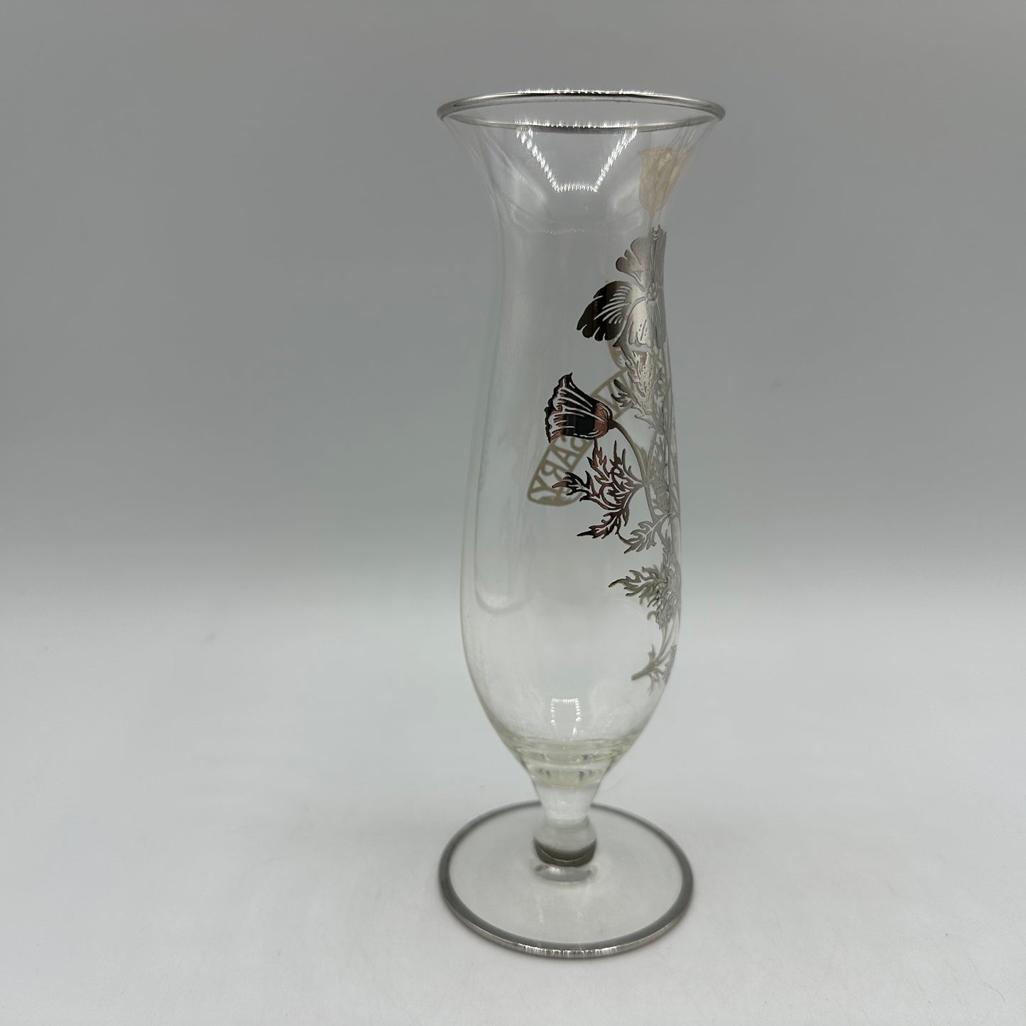 Silver City Flanders Silver Overlay 25th Anniversary Bud Vase  6 3/4" Tall