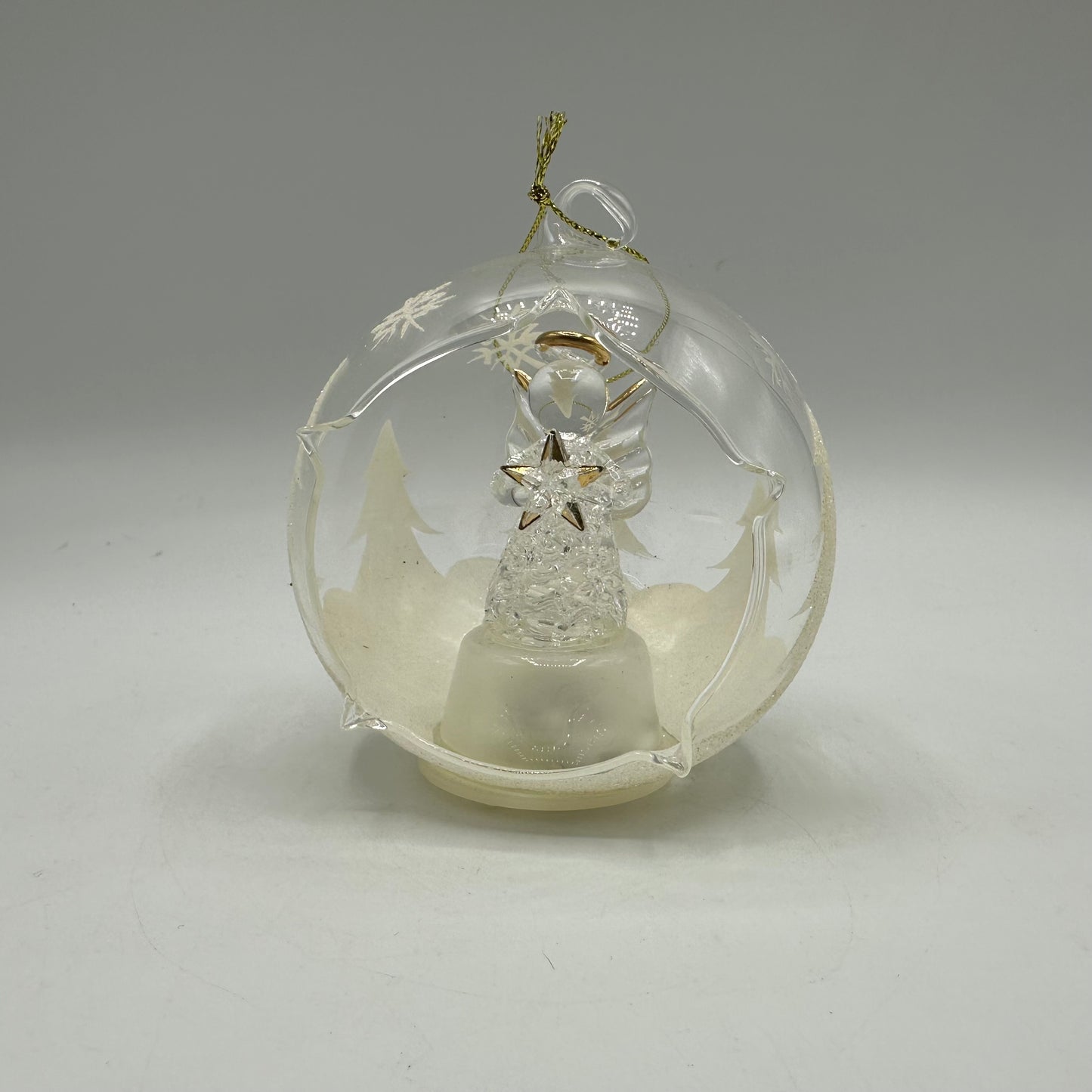 Frosted Glass Angel Ornament, Color Changing