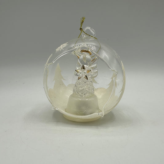 Frosted Glass Angel Ornament, Color Changing