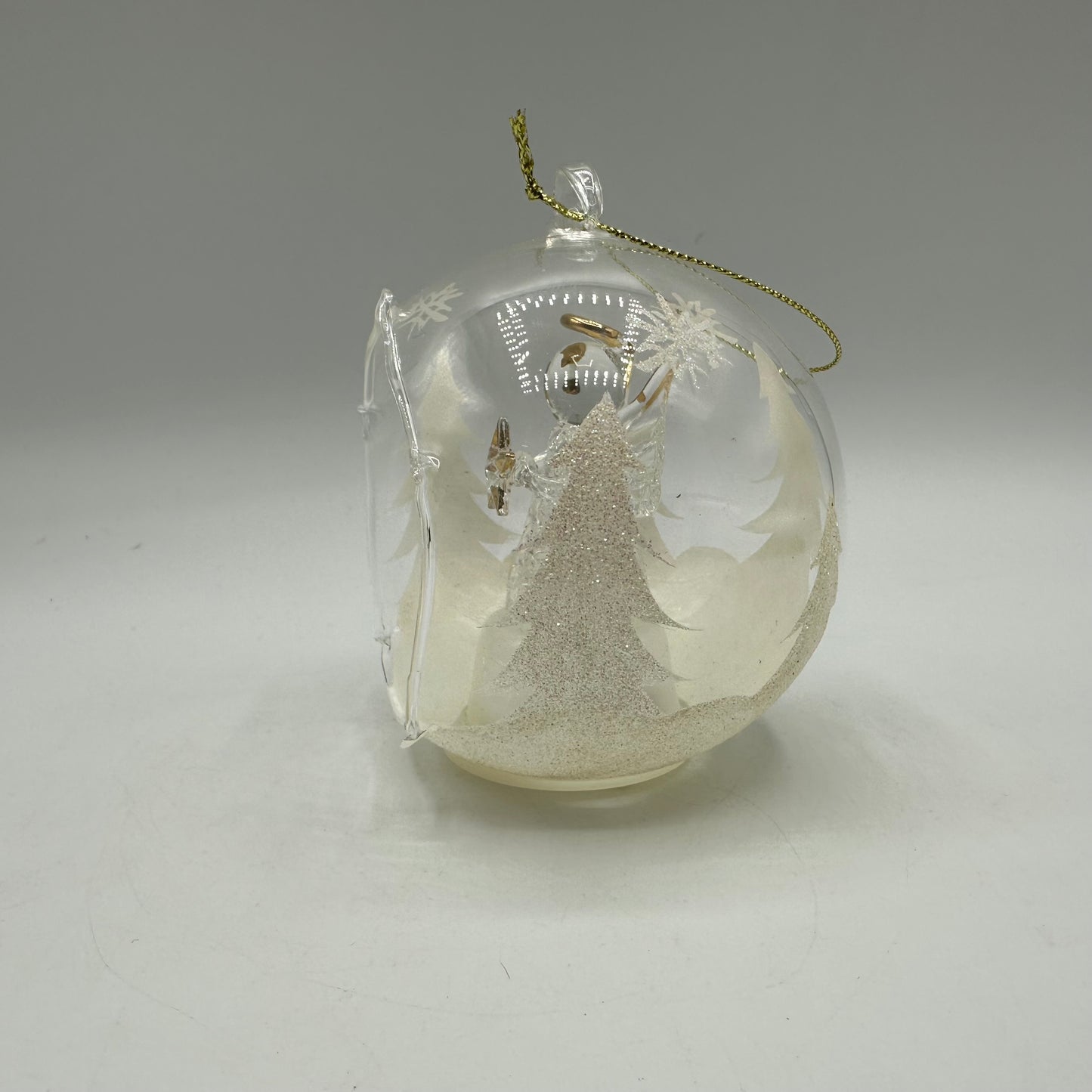Frosted Glass Angel Ornament, Color Changing