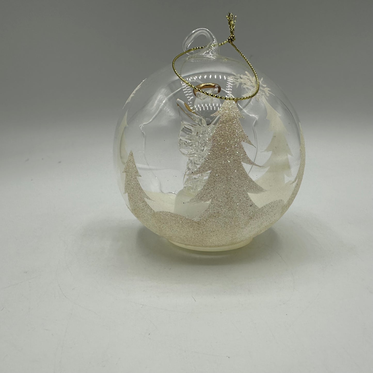 Frosted Glass Angel Ornament, Color Changing