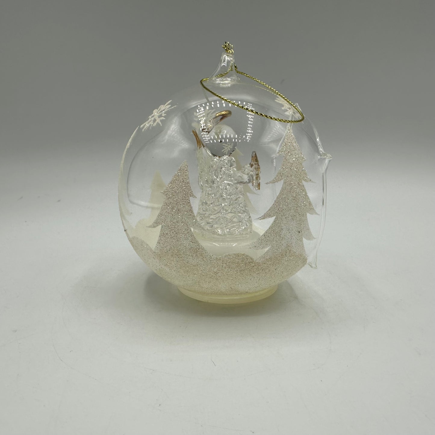 Frosted Glass Angel Ornament, Color Changing