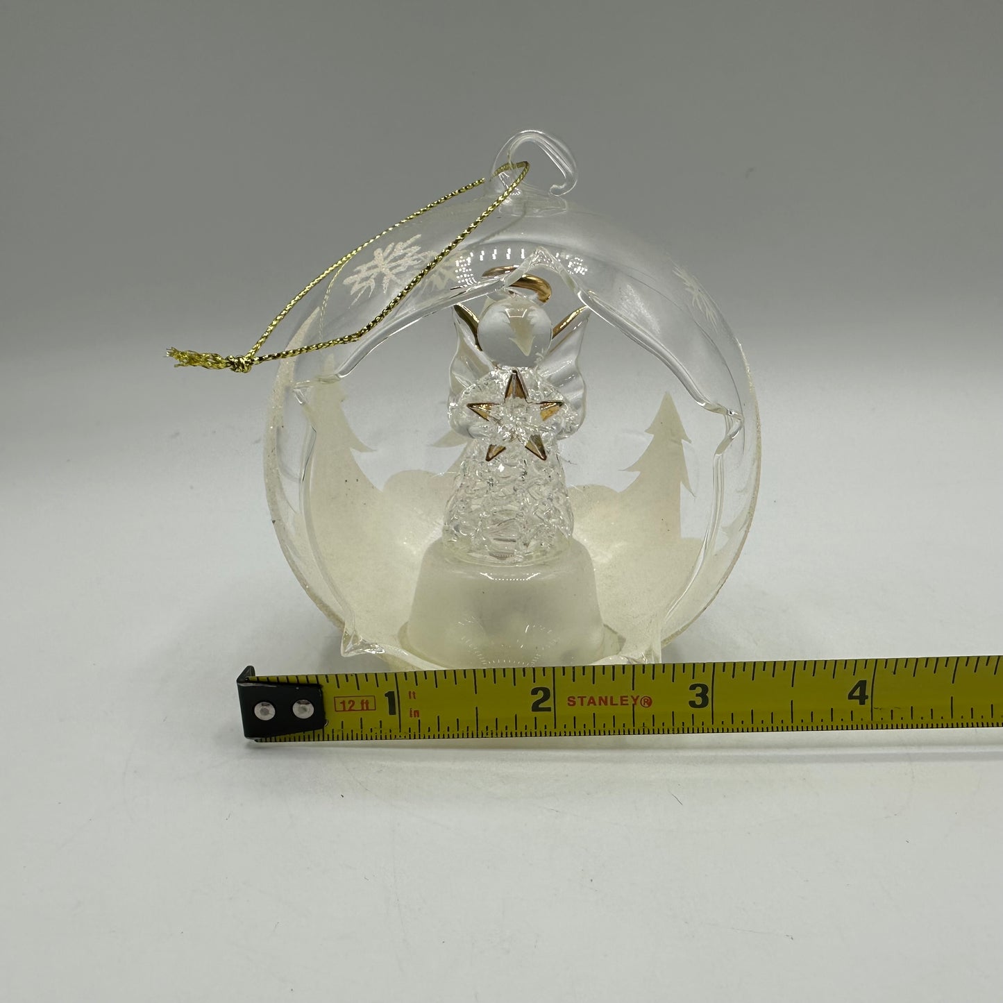 Frosted Glass Angel Ornament, Color Changing