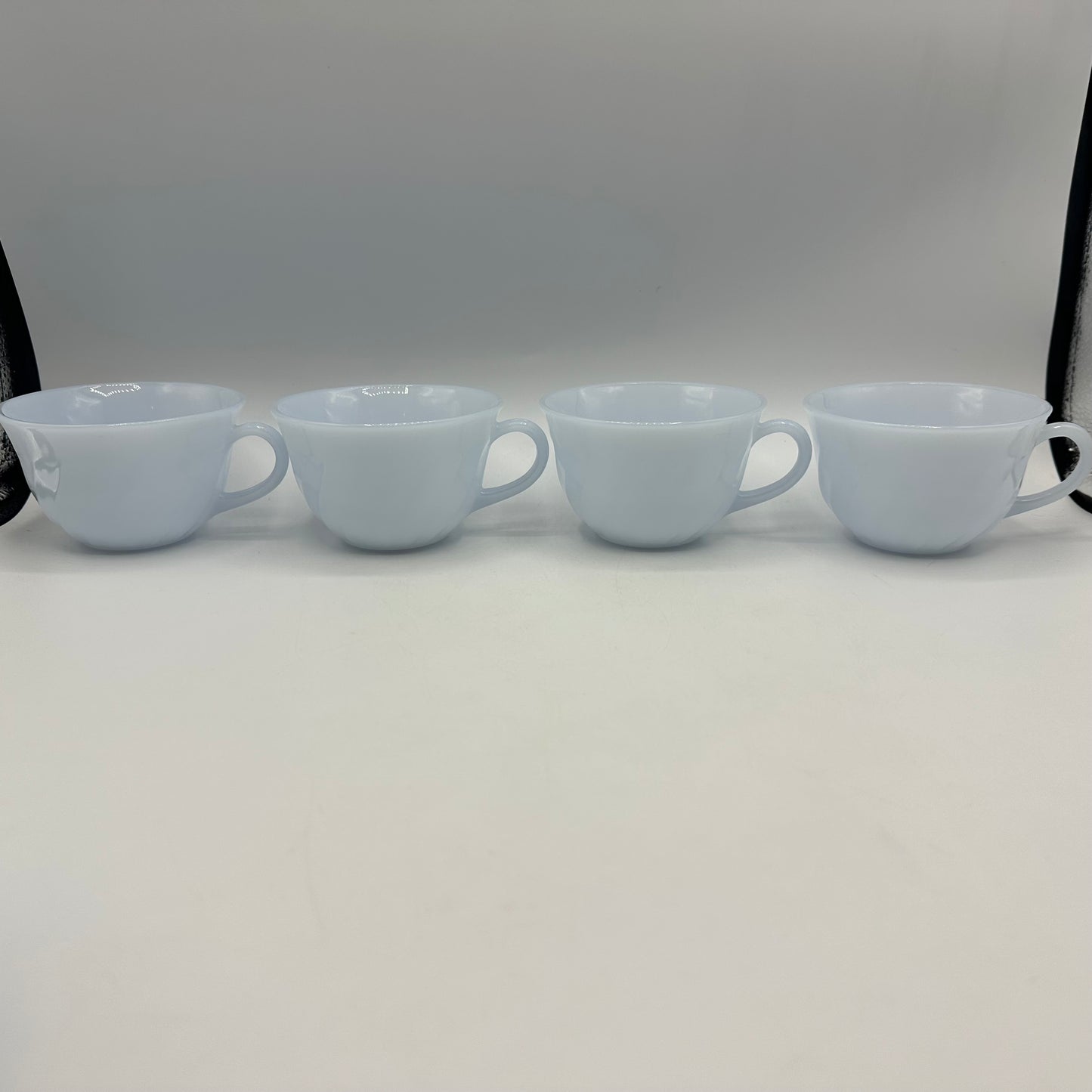 Fire King Azurite Blue Cups and Saucers, Set of 4