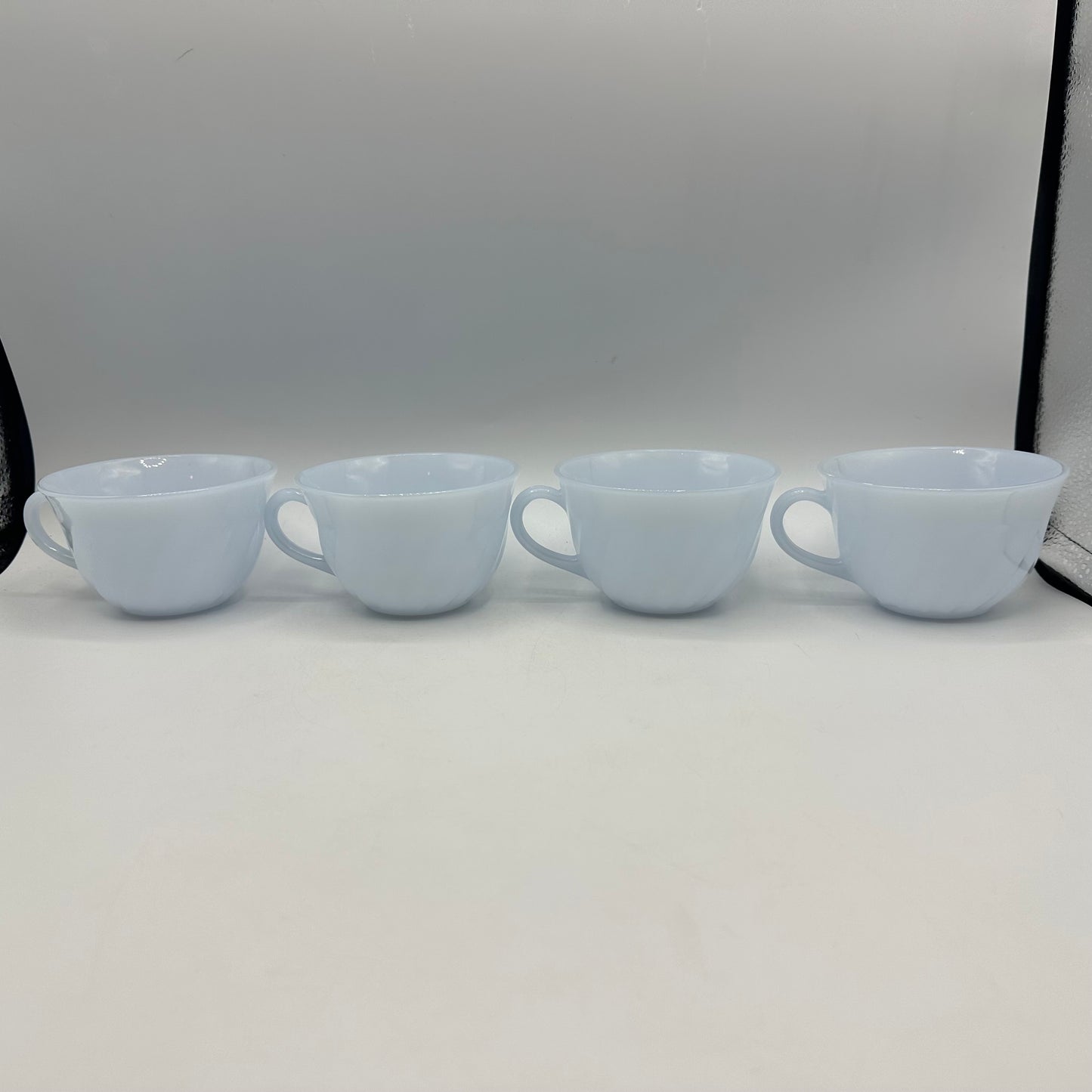 Fire King Azurite Blue Cups and Saucers, Set of 4