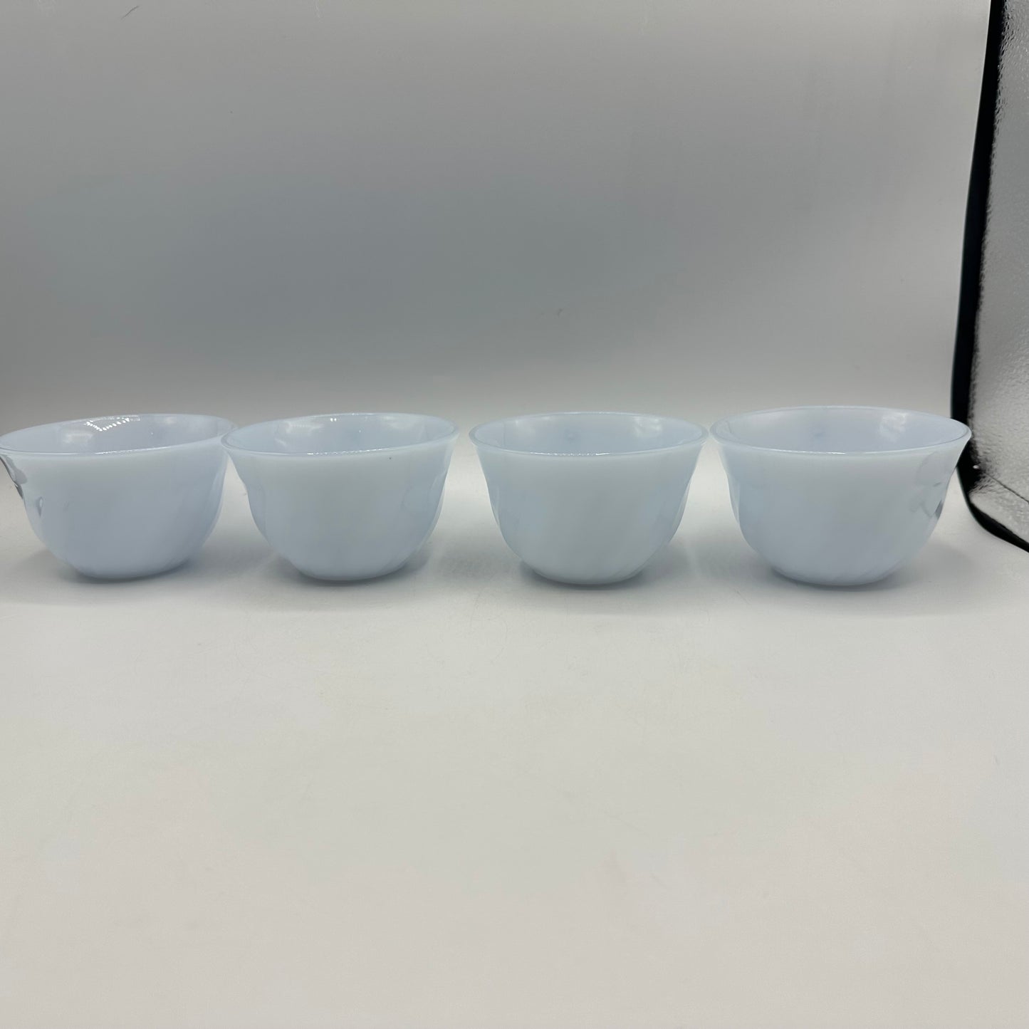 Fire King Azurite Blue Cups and Saucers, Set of 4