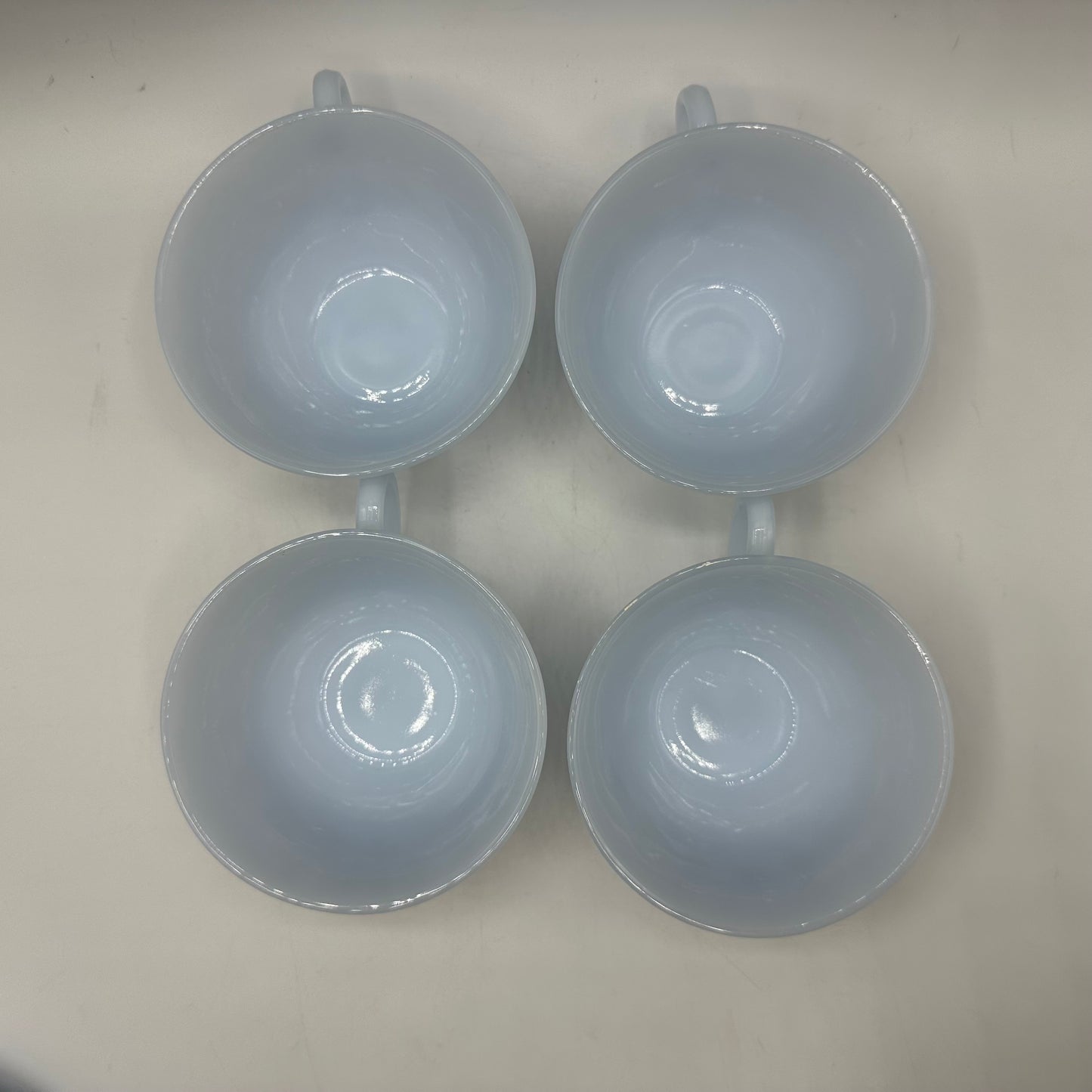 Fire King Azurite Blue Cups and Saucers, Set of 4