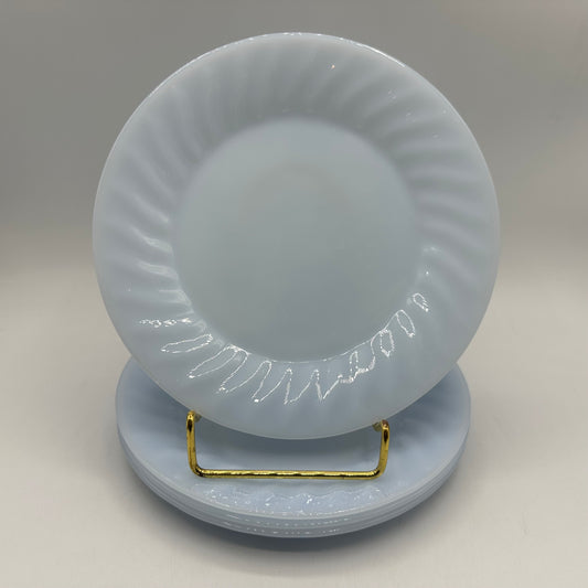 Fire King Azurite Blue 7.5" Plates, Set of 4