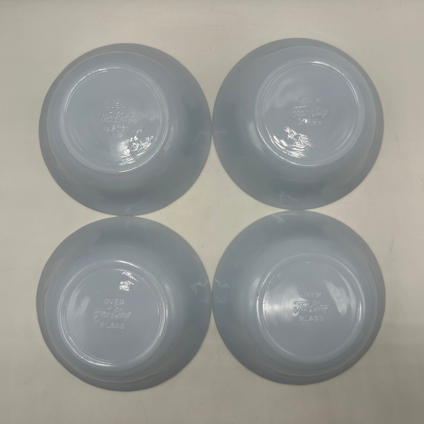 Fire King Azurite Blue Berry Bowls, Set of 4