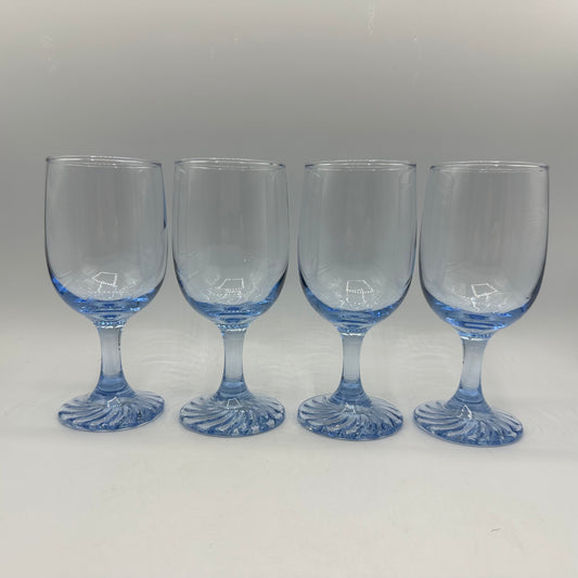 Libbey Misty Blue Swirl Sapphire Iced Tea Glasses, Set of 4