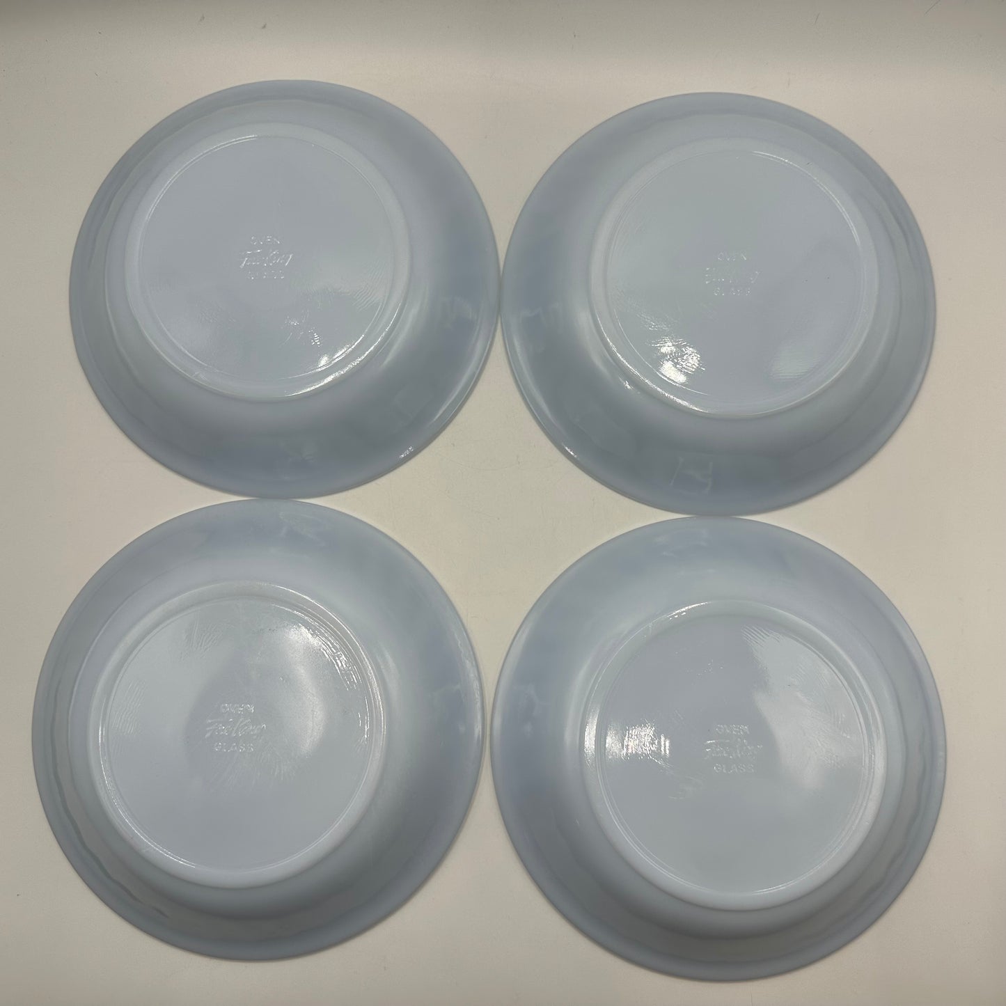 Fire King Azurite Blue Soup Bowls, Set of 4