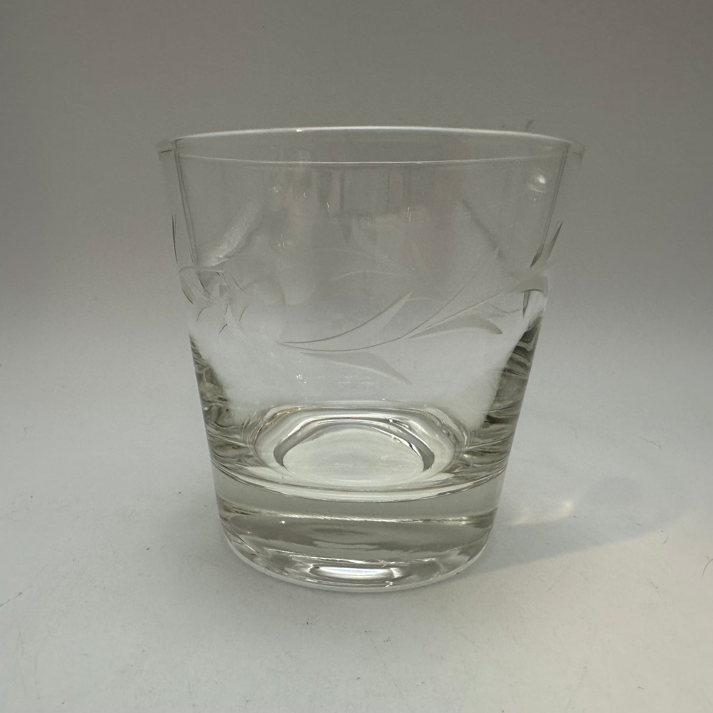 Floral Etched Rocks Glasses, Set of 7