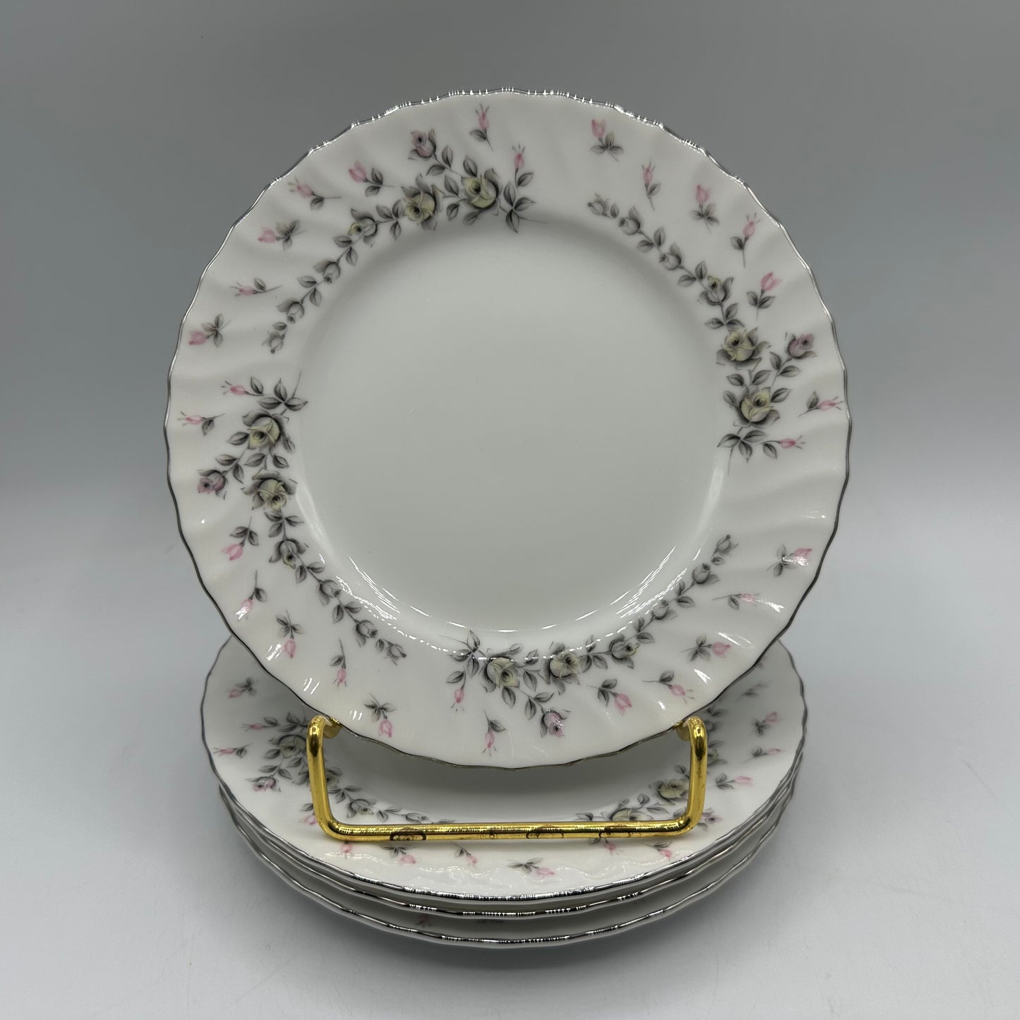 Style House Picardy Platinum Dessert Plates, Set of 4