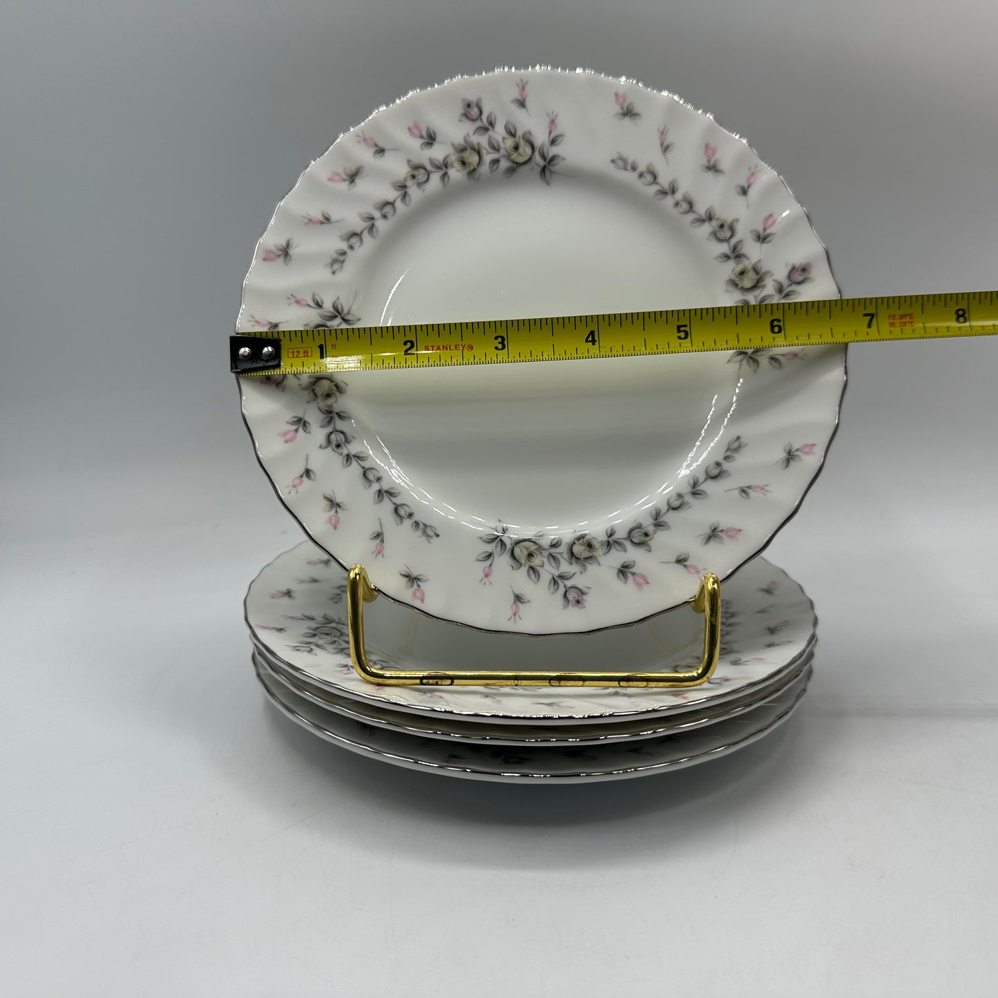 Style House Picardy Platinum Dessert Plates, Set of 4