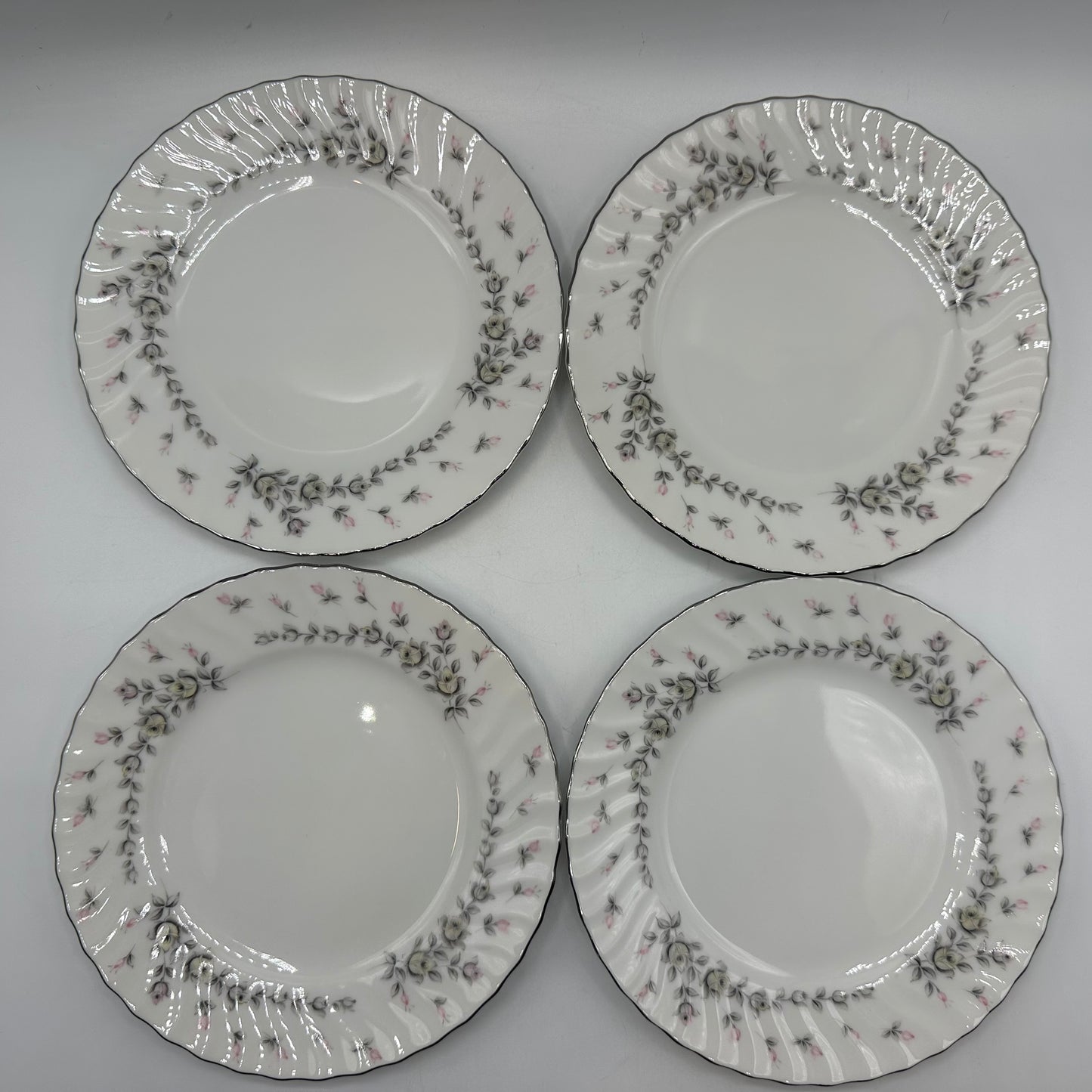 Style House Picardy Platinum Dessert Plates, Set of 4