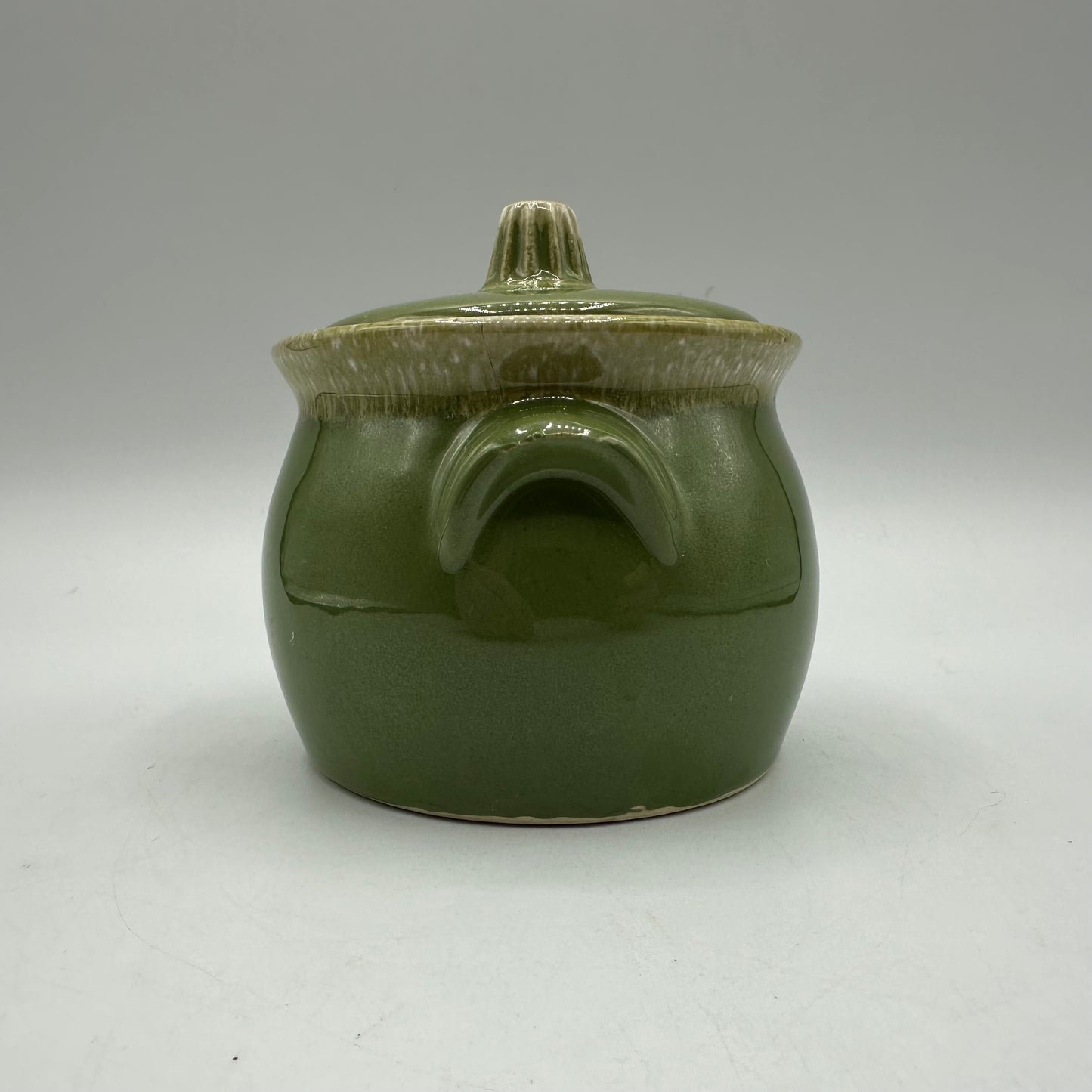 Hull Pottery Green Drip Bean Pot Crock 4" Tall