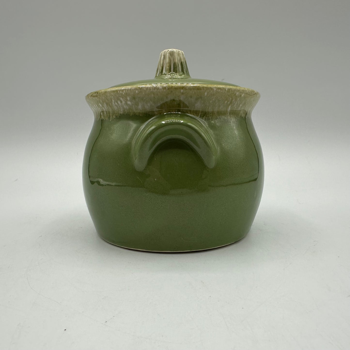 Hull Pottery Green Drip Bean Pot Crock 4" Tall