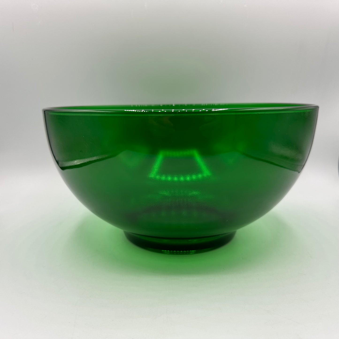 Anchor Hocking Green Punch Bowl and 10 punch cups