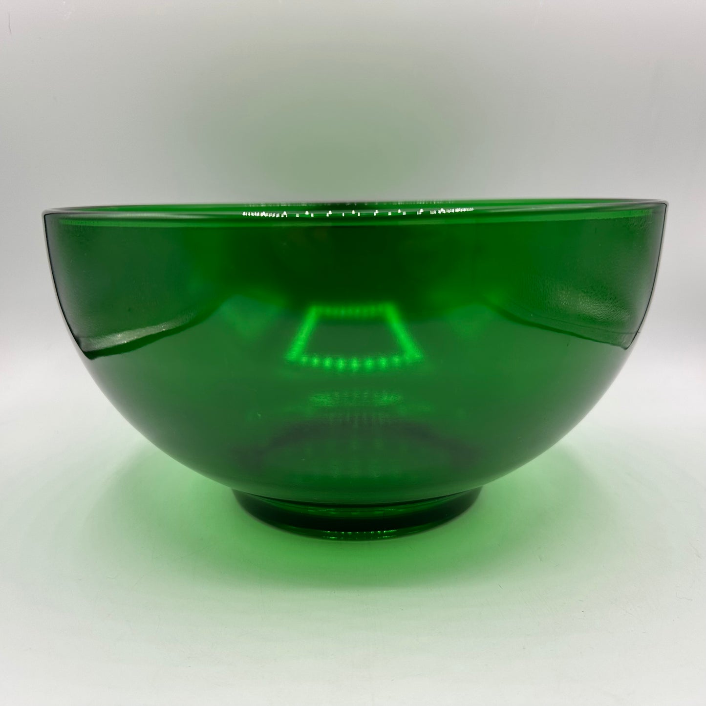 Anchor Hocking Green Punch Bowl and 10 punch cups