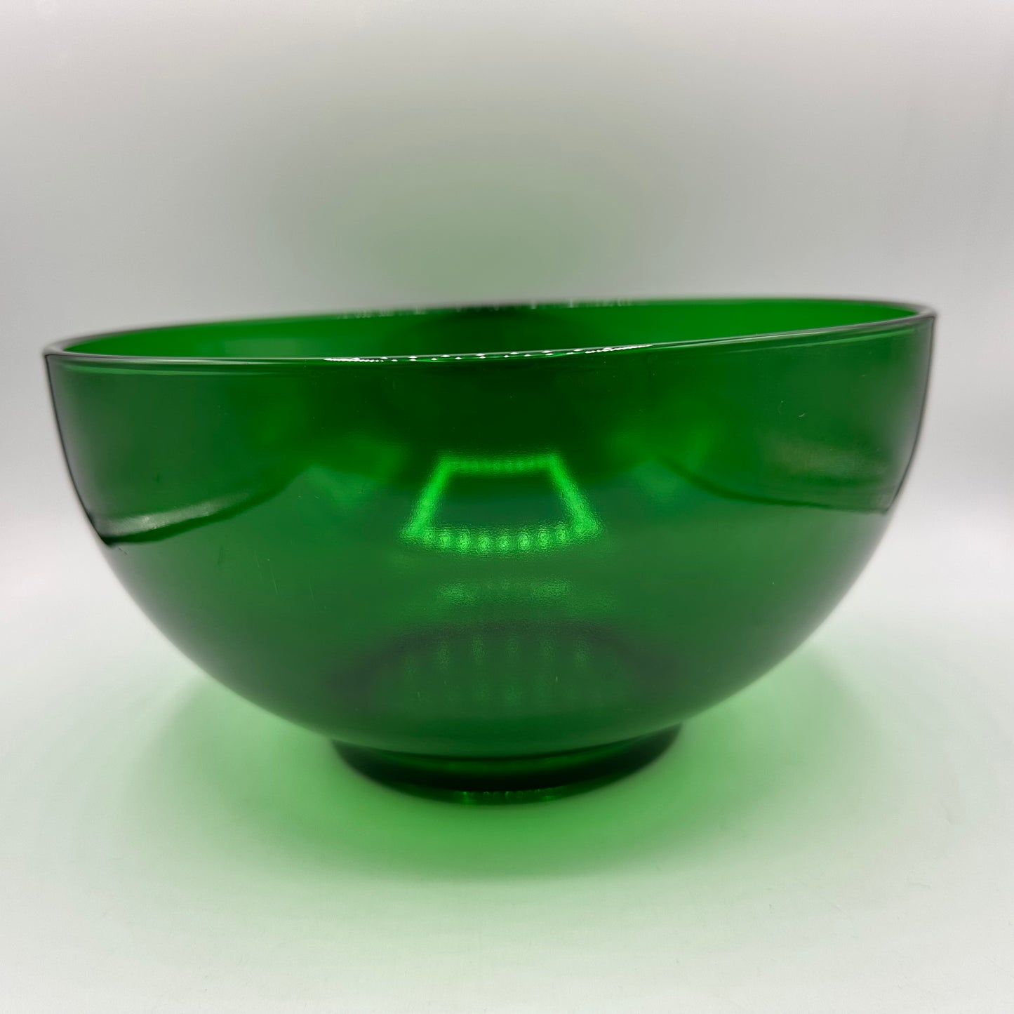 Anchor Hocking Green Punch Bowl and 10 punch cups
