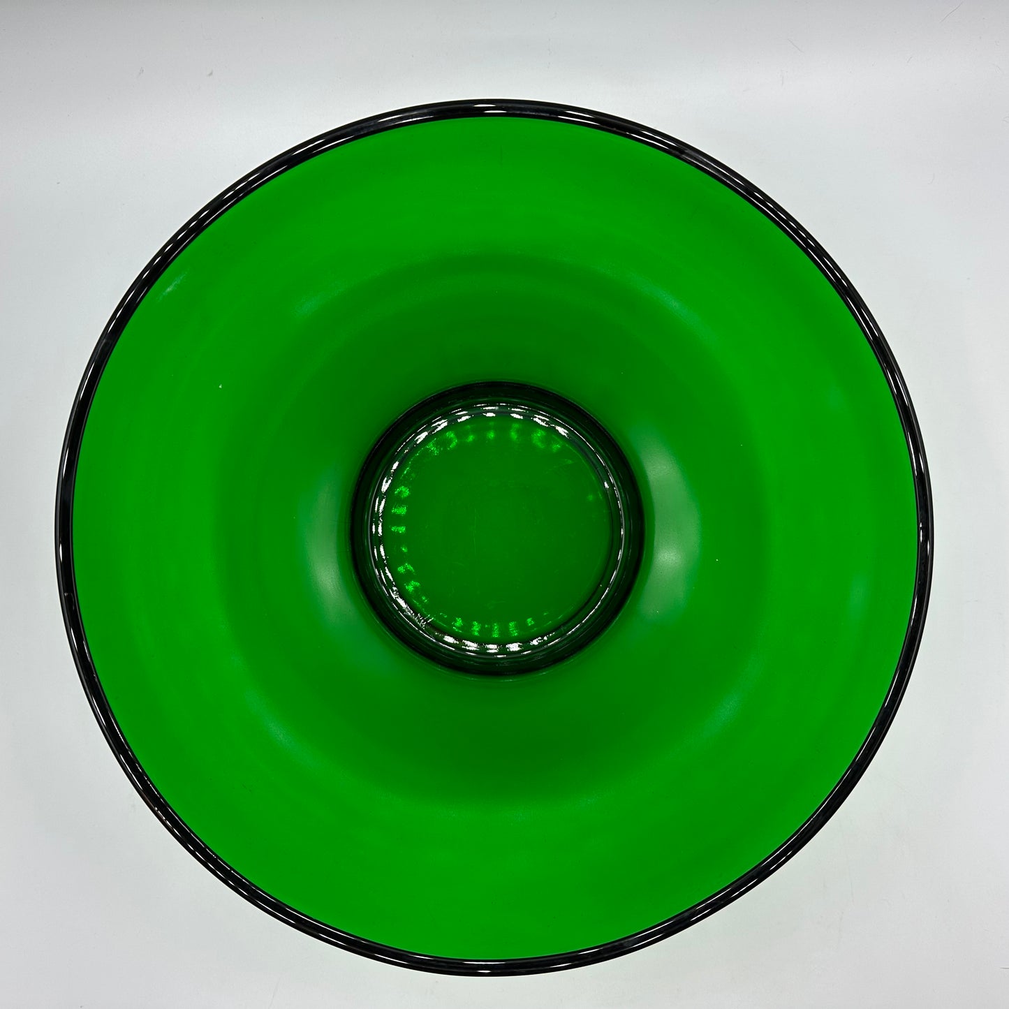 Anchor Hocking Green Punch Bowl and 10 punch cups