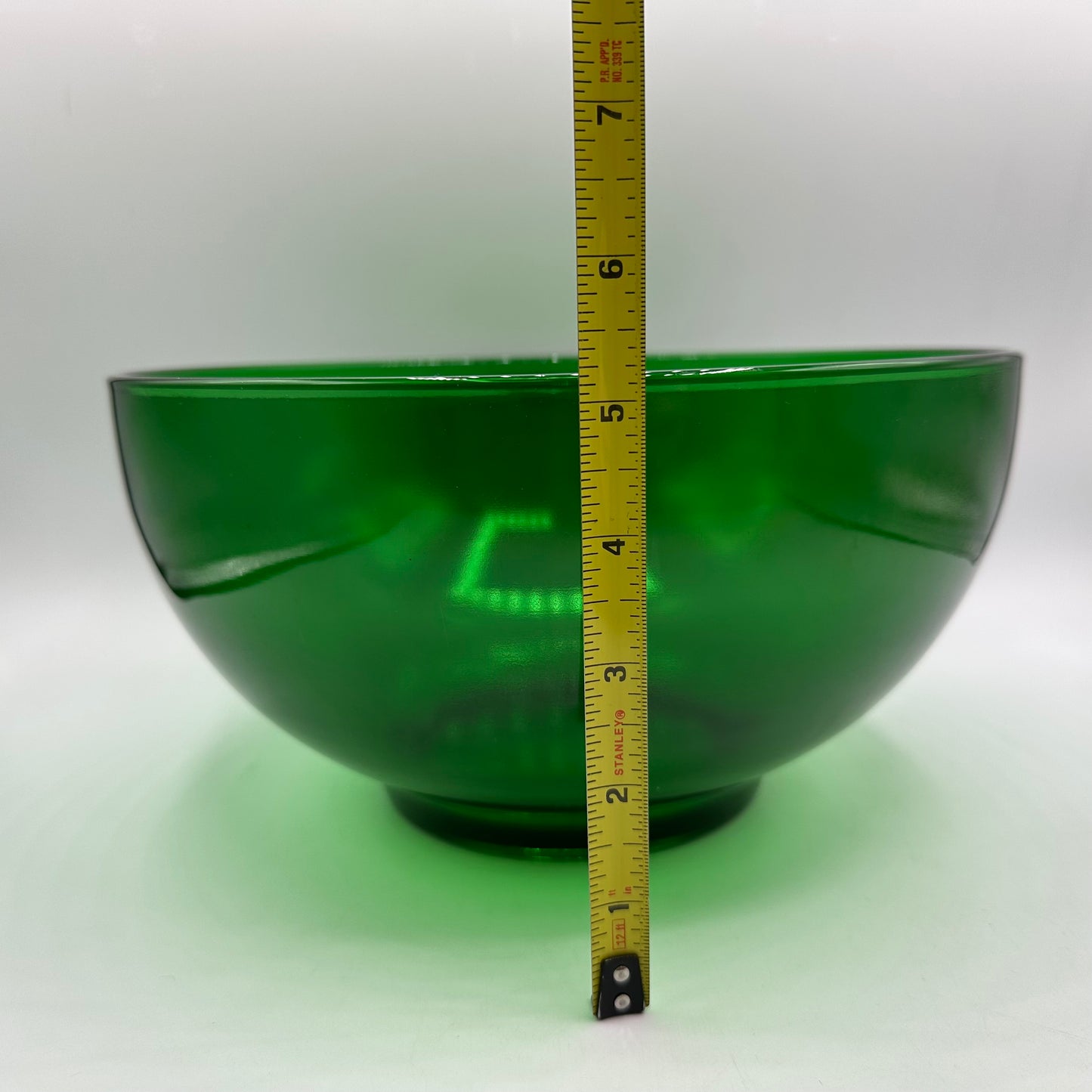 Anchor Hocking Green Punch Bowl and 10 punch cups