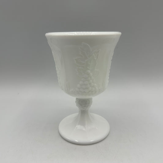 Indiana Glass Harvest Milk Glass Water Goblet