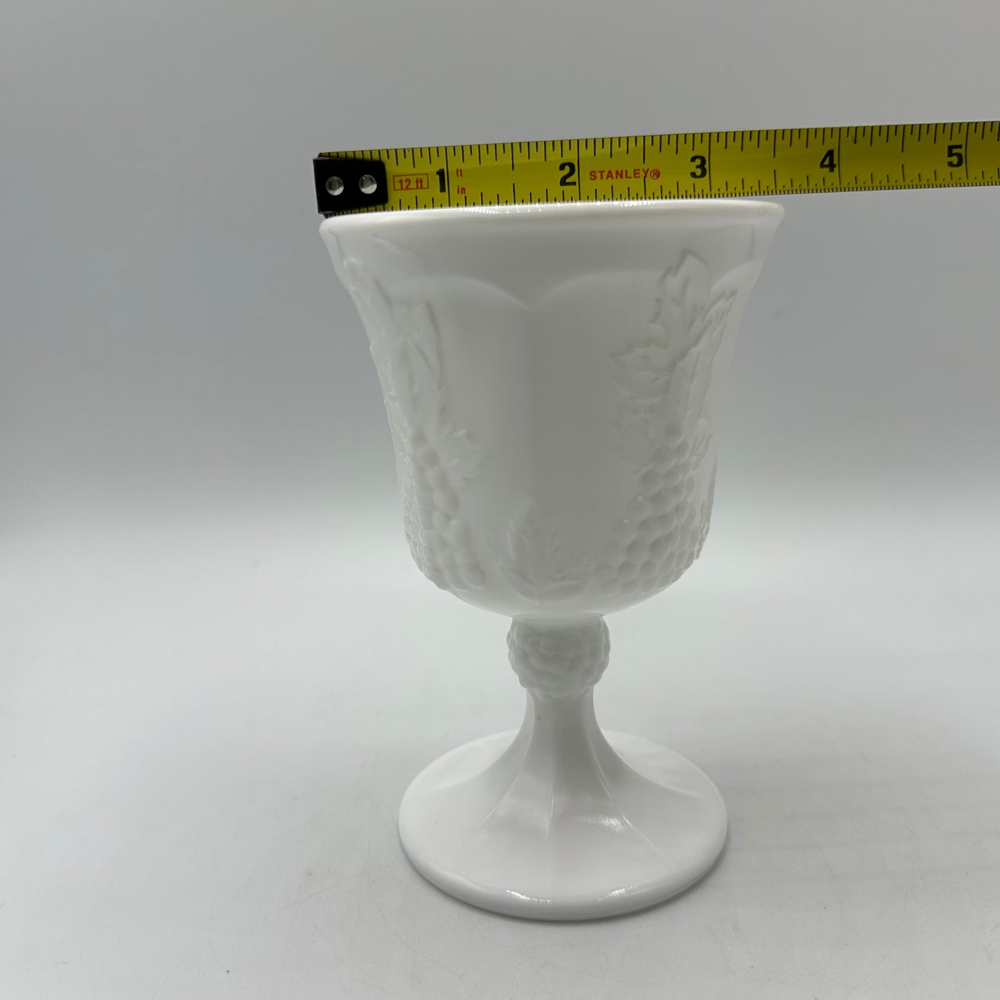 Indiana Glass Harvest Milk Glass Water Goblet