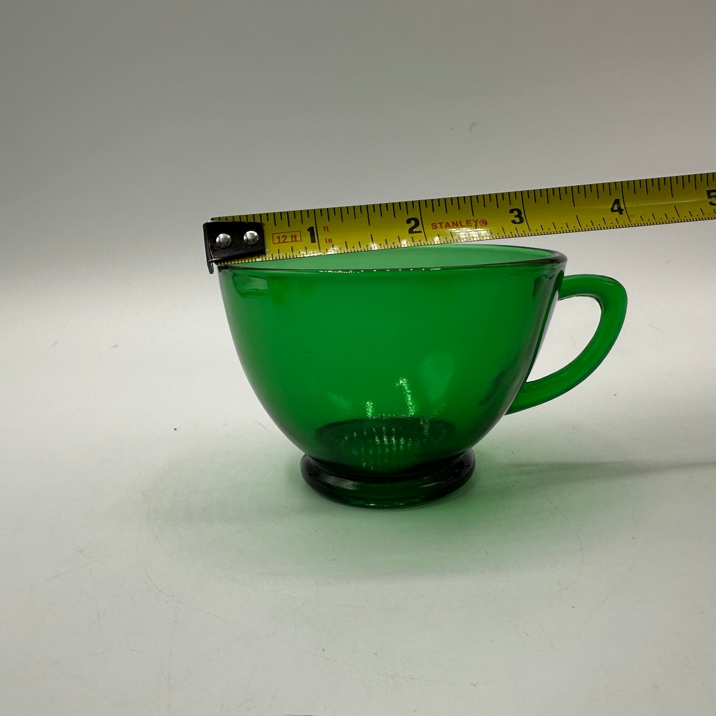 Anchor Hocking Green Punch Bowl and 10 punch cups