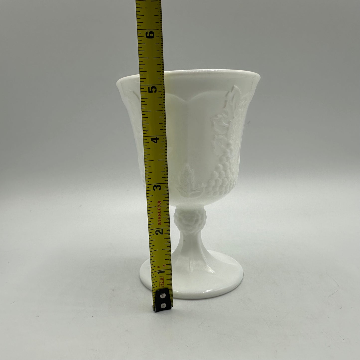 Indiana Glass Harvest Milk Glass Water Goblet