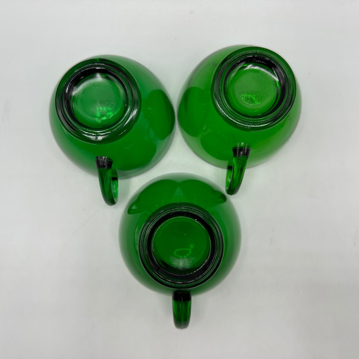 Anchor Hocking Green Punch Bowl and 10 punch cups